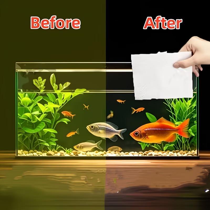 Aquarium Fish Yellow - 50枚/300枚入り 水槽用 色吸着シート フィルターシート 魚槽用 黄色吸着紙