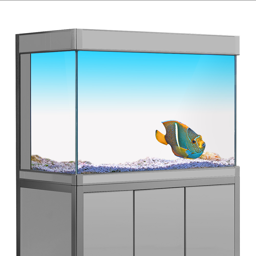 Aquarium Fish Yellow - 水槽背景ステッカー白黄緑青シアングラデーションシンプルな印刷壁紙水族館の背景装飾 PVC