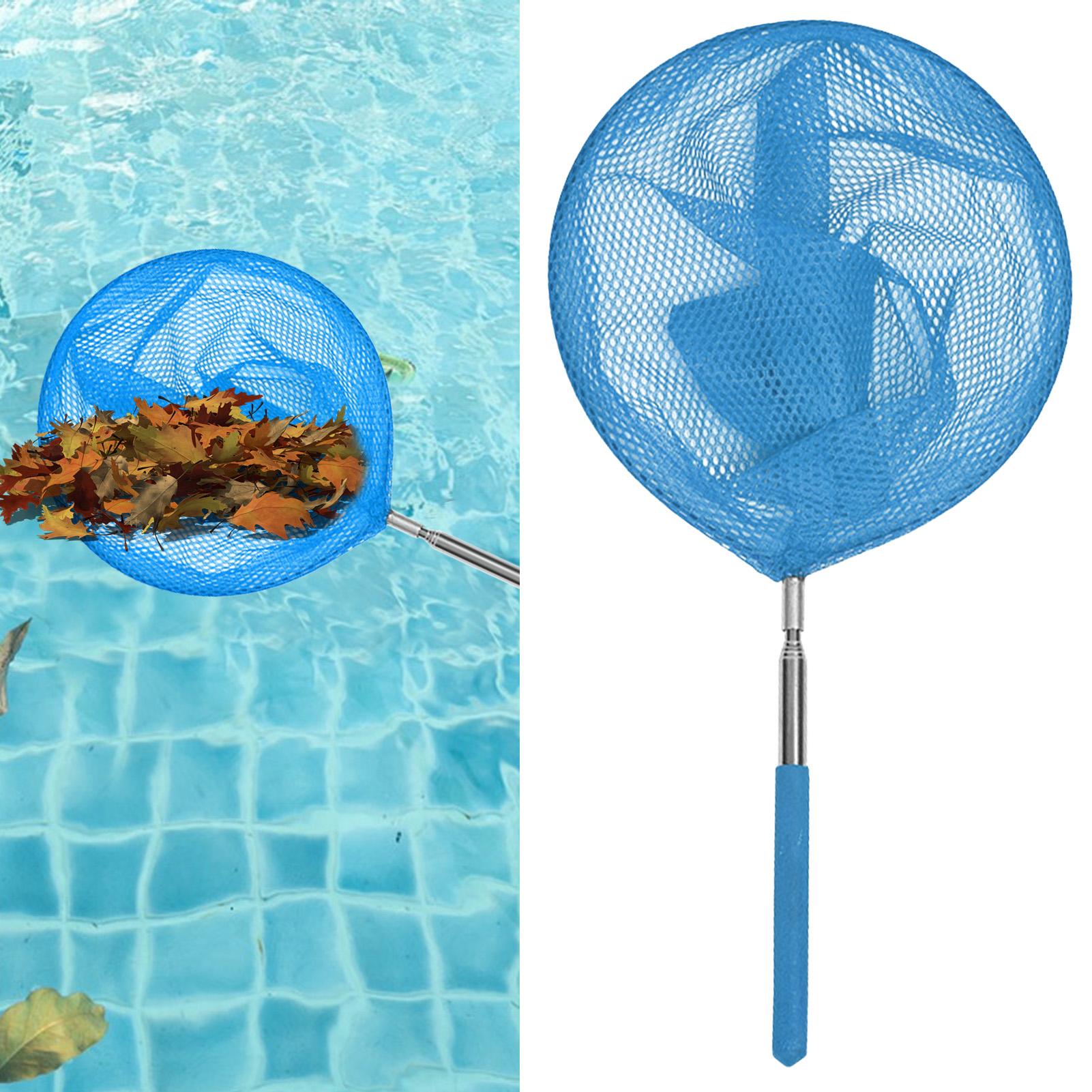 Aquarium Fish Net - ステンレス製伸縮式プール清掃ネット、子供用釣り網、子供用魚捕り網、庭のプールの落ち葉掃除ネット