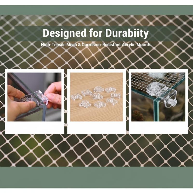 Aquarium Fish Net - 1 個の水槽ネットアンチジャンプガードペットバルコニーネット DIY アクセサリー水族館の水槽トップカバー水族館カバー