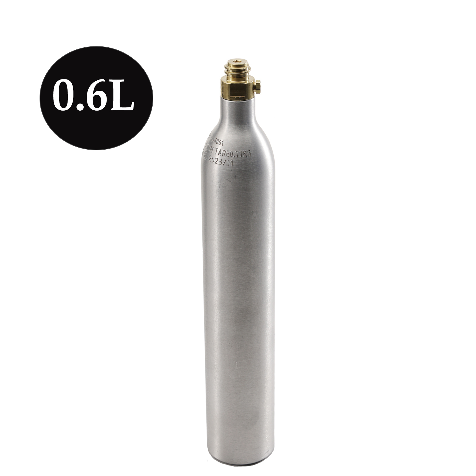 Aquarium Fish Shark - 0.6L 0.64KG 空のCO2ガスボンベ TR21-4バルブ付き アルミ製ソーダCO2タンク 炭酸水ドリンク詰め替え