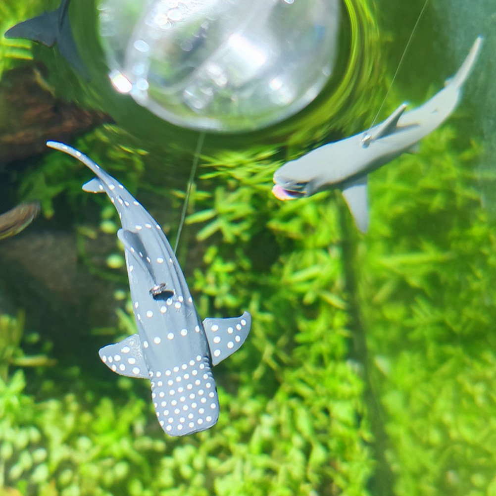 Aquarium Fish Shark - 3個入りリアルな浮遊サメ水槽飾り、鮮やかで色褪せない装飾、水槽のレイアウトを向上させ、ダイナミックな遊び環境を提供します。