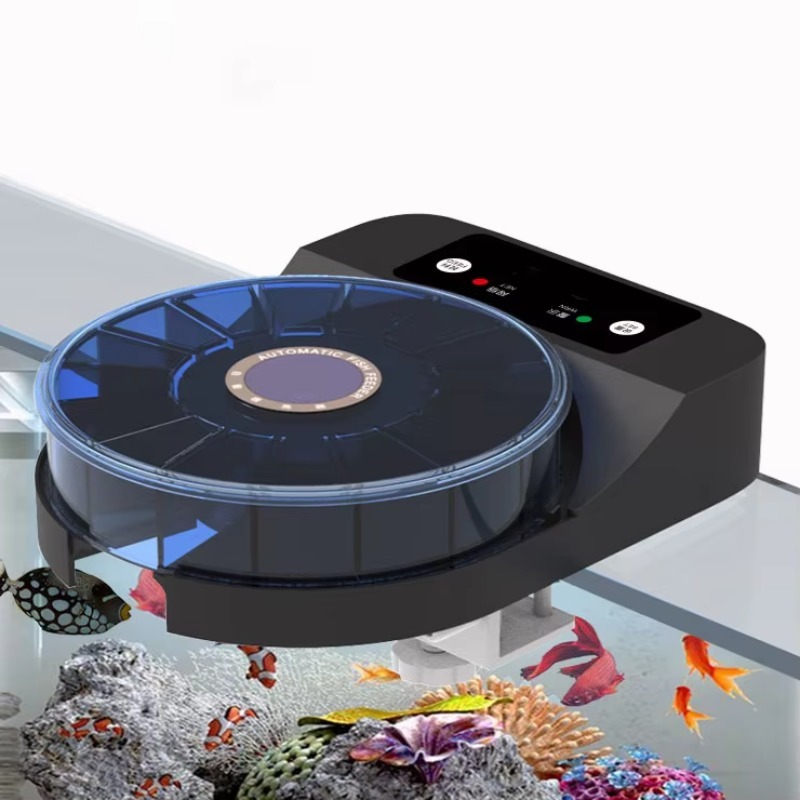 Aquarium Fish Big Size - 充電式自動給餌器 大型池用 スマート小型水槽設備 プラスチック製魚フィーダー 養殖用