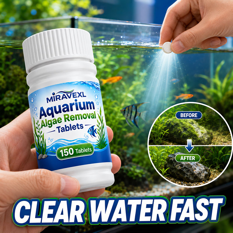 Cleaner Fish Aquarium - ミラベックスL 150 水槽藻類除去タブレット、安全な藻類抑制剤、淡水魚と水生植物のための迅速な緑水除去剤
