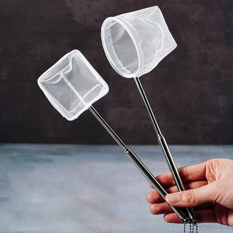 Aquarium Fish Net - ステンレス製の細かい網漁網 - 格納式で耐久性のある水槽や魚タンク用の小さな魚を捕まえるためのアクセサリー