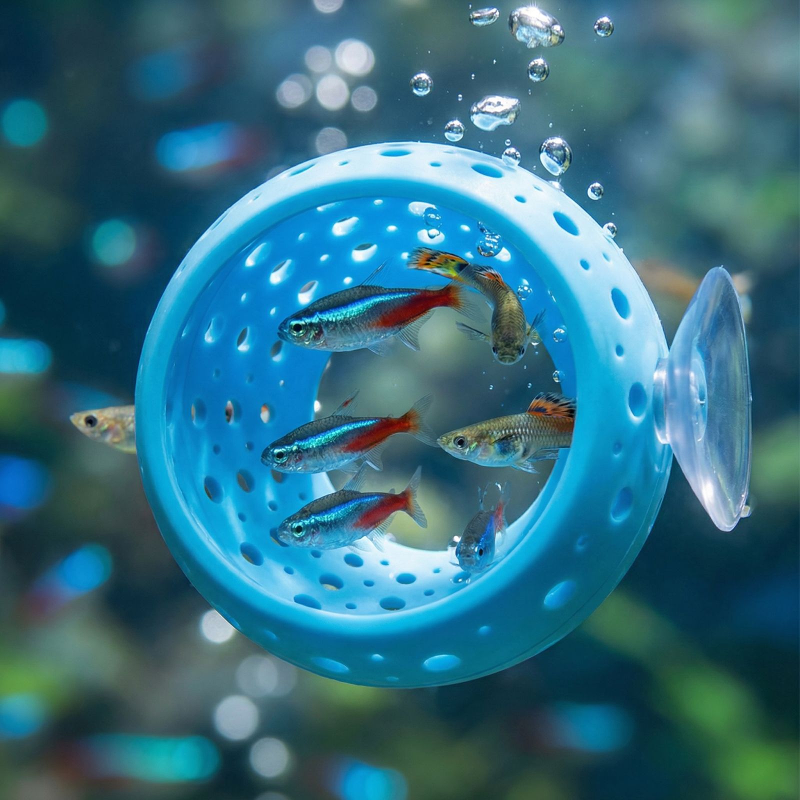 Aquarium Fish Hideout - ベタ用電球型隠れ家トンネル水槽魚隠れ家（吸盤付き）-エビ用洞窟水槽装飾、小型魚・グッピーの隠れ家＆休憩用