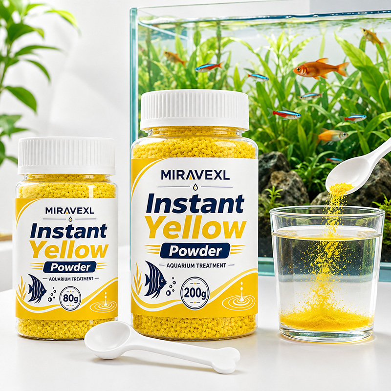 Aquarium Fish Yellow - ミラベックスL 速溶性イエローアクアリウムパウダー 水質調整剤 魚のストレス緩和 隔離ケア 淡水・海水水槽用