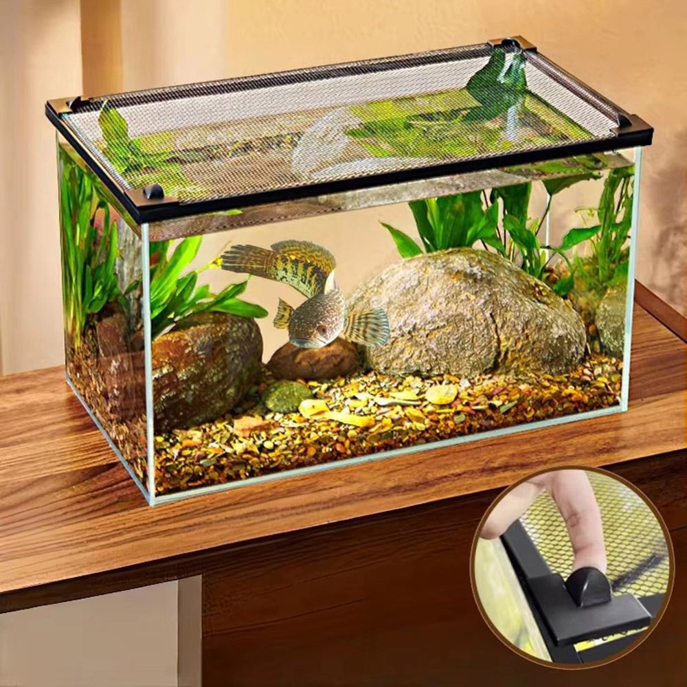 頑丈な磁気式水槽蓋カバー DIY 簡単設置 水槽メッシュ蓋カ - Aquarium Fish Net のレビューと価格