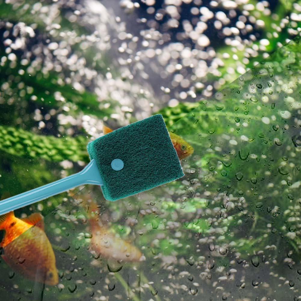 両面使える水槽用スポンジクリーナー、ロングハンドル付き水槽藻 - Cleaner Fish Aquarium のレビューと価格