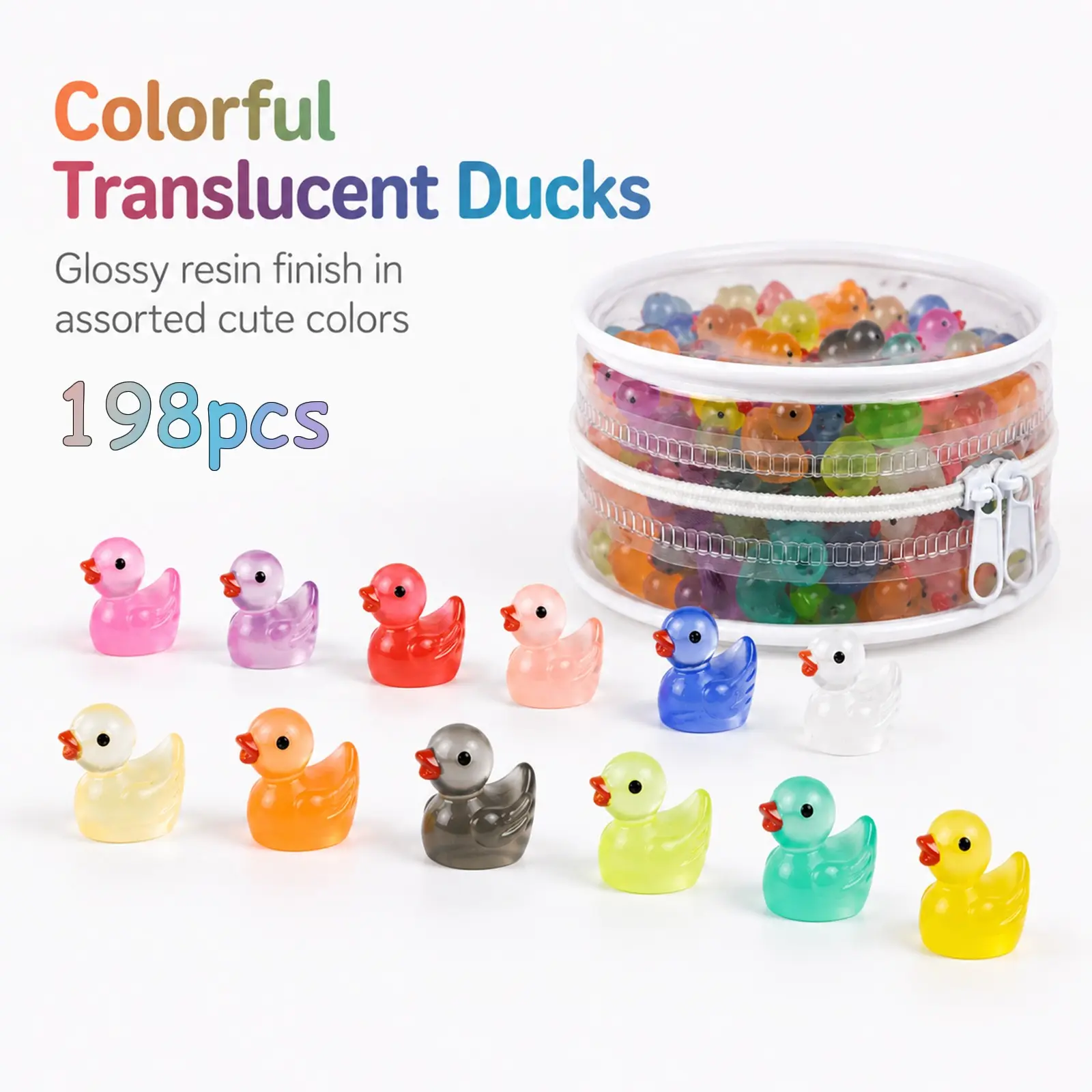 198個の発光アヒルのデコレーション、光る樹脂製アヒル、透明 - Aquarium Mini Fish のレビューと価格
