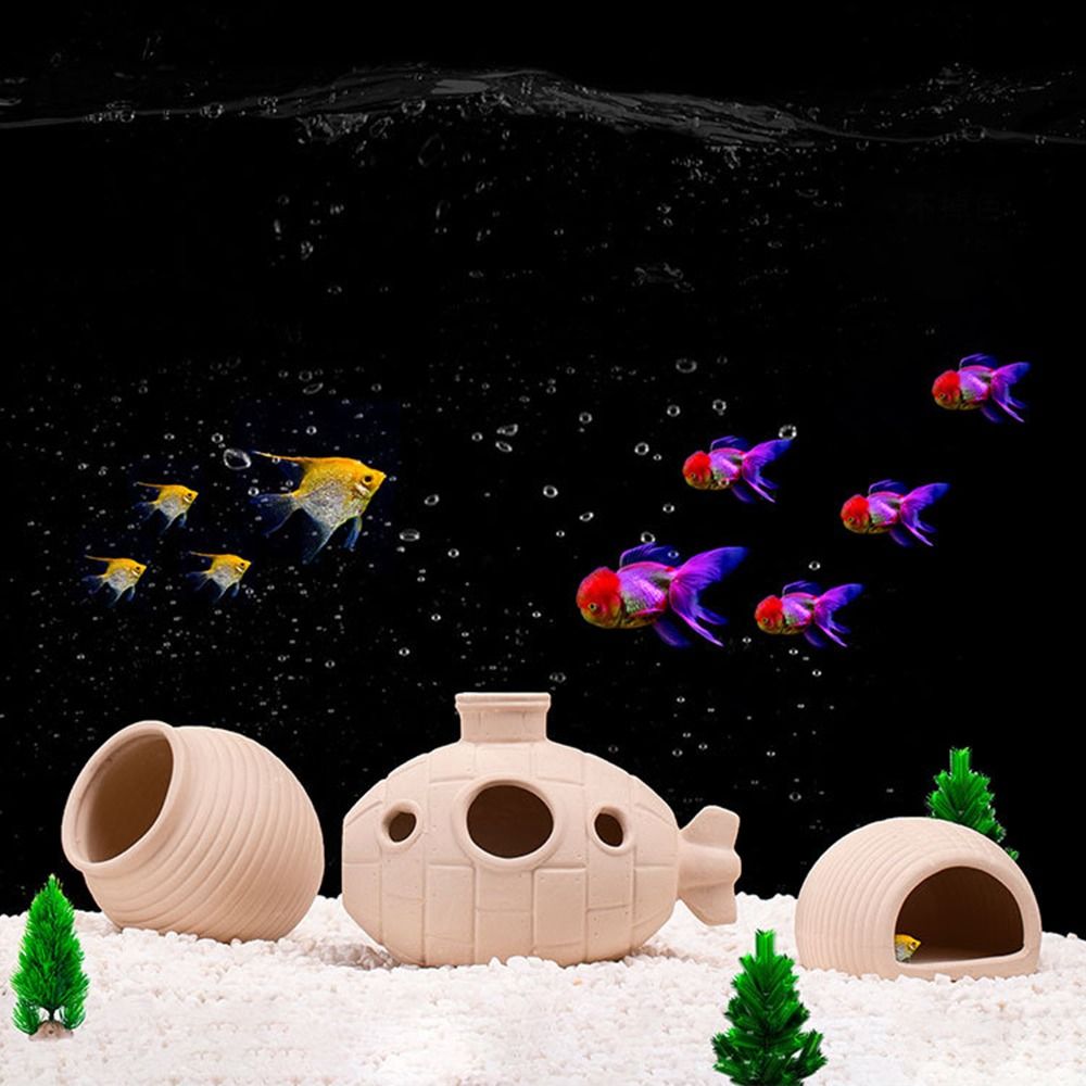 セラミック製水槽エビ隠れ家装飾多機能魚隠れシェルター創造性マ - Aquarium Fish Hideout のレビューと価格