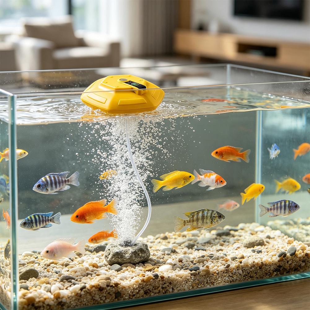 ワイヤレス充電式水槽酸素ポンプ、池の魚輸送や屋外釣り用のフロ - Aquarium Fish To Buy のレビューと価格