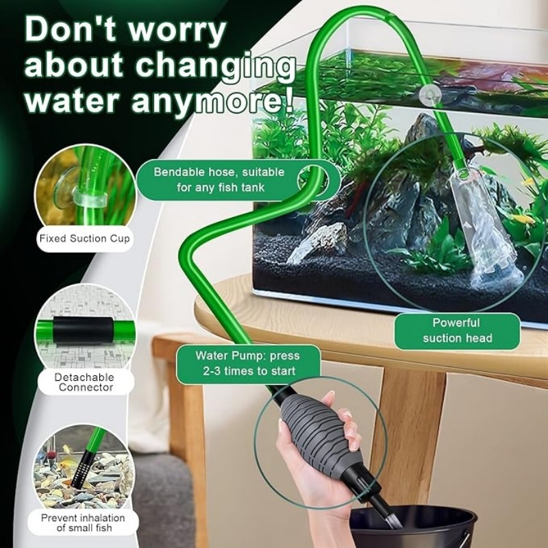 水槽水交換、真空サイフォン式水交換ポンプ、砂ろ過器付き水槽水 - Cleaner Fish Aquarium のレビューと価格