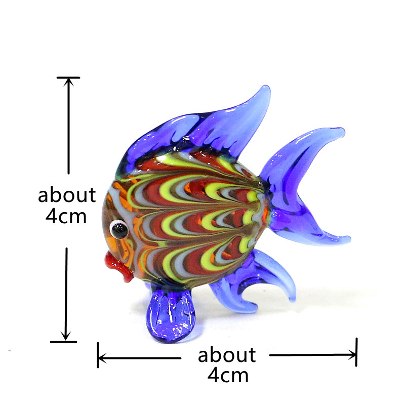 カラフルな熱帯魚ミニ置物かわいい小さな海の動物ガラスクラフト - Aquarium Mini Fish のレビューと価格