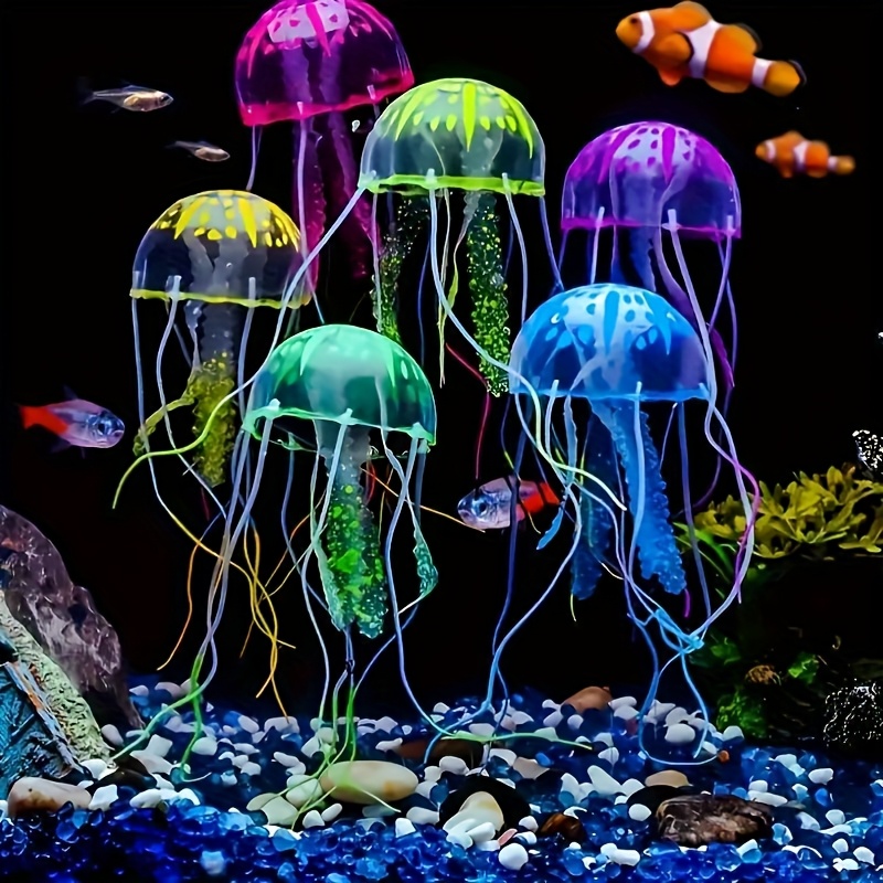 発光シミュレーションクラゲ 2個入り ランダムカラー 浮遊水 - Aquarium Fish Hideout のレビューと価格