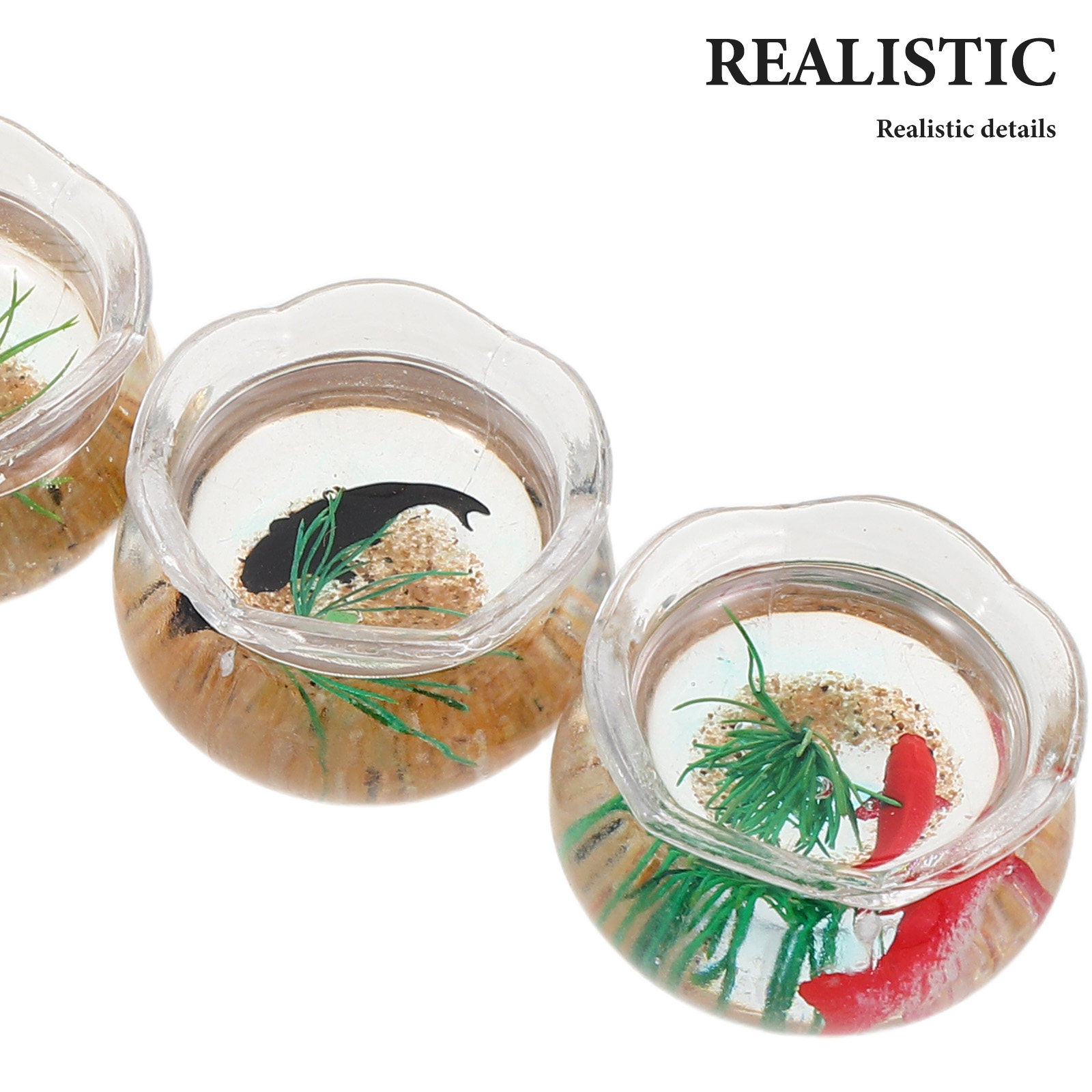 5個入り ミニ魚鉢 小さな丸型金魚水槽 模擬水草 リアルなミ - Aquarium Mini Fish のレビューと価格
