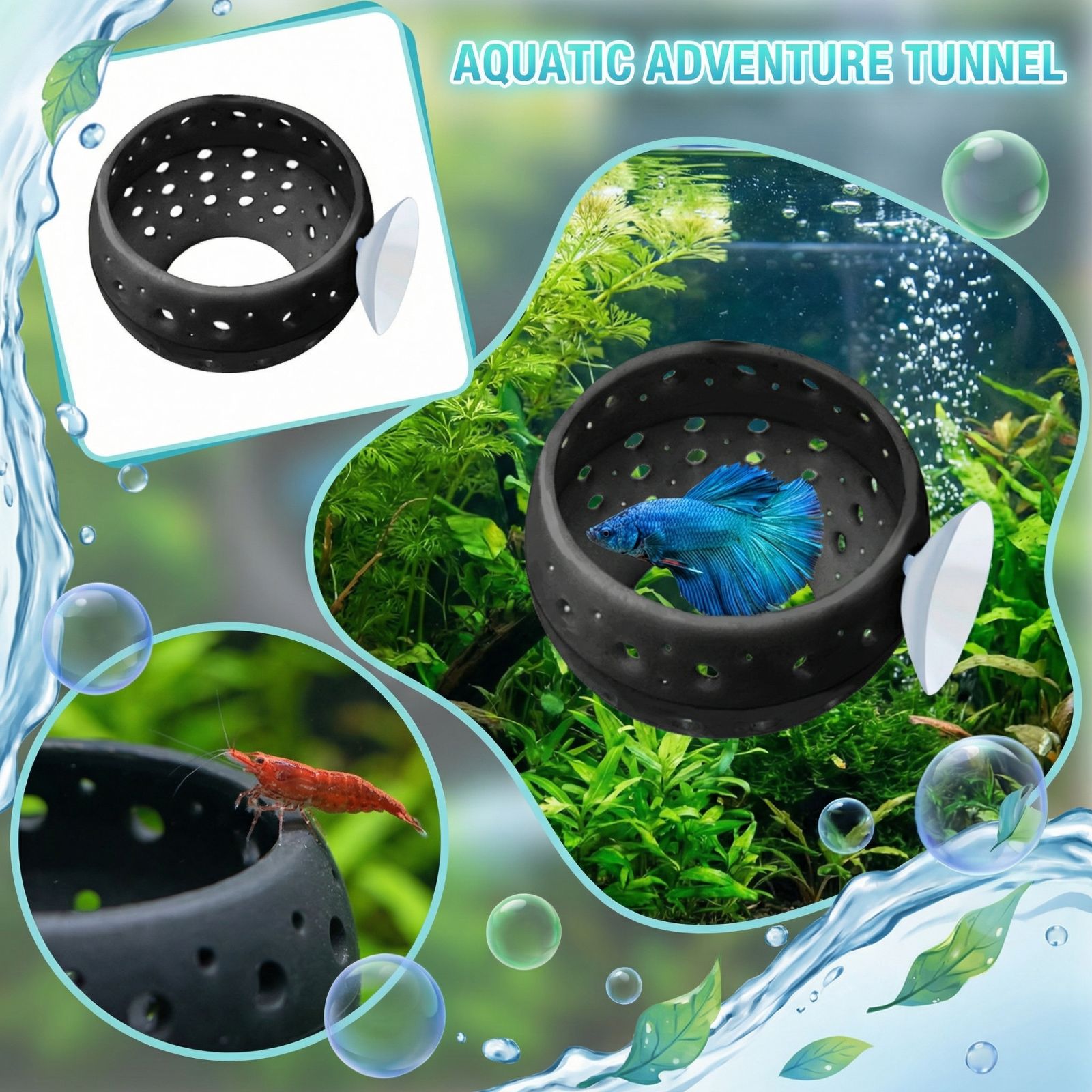 ベタ用電球型隠れ家トンネル水槽魚隠れ家（吸盤付き）-エビ用洞 - Aquarium Fish Hideout のレビューと価格