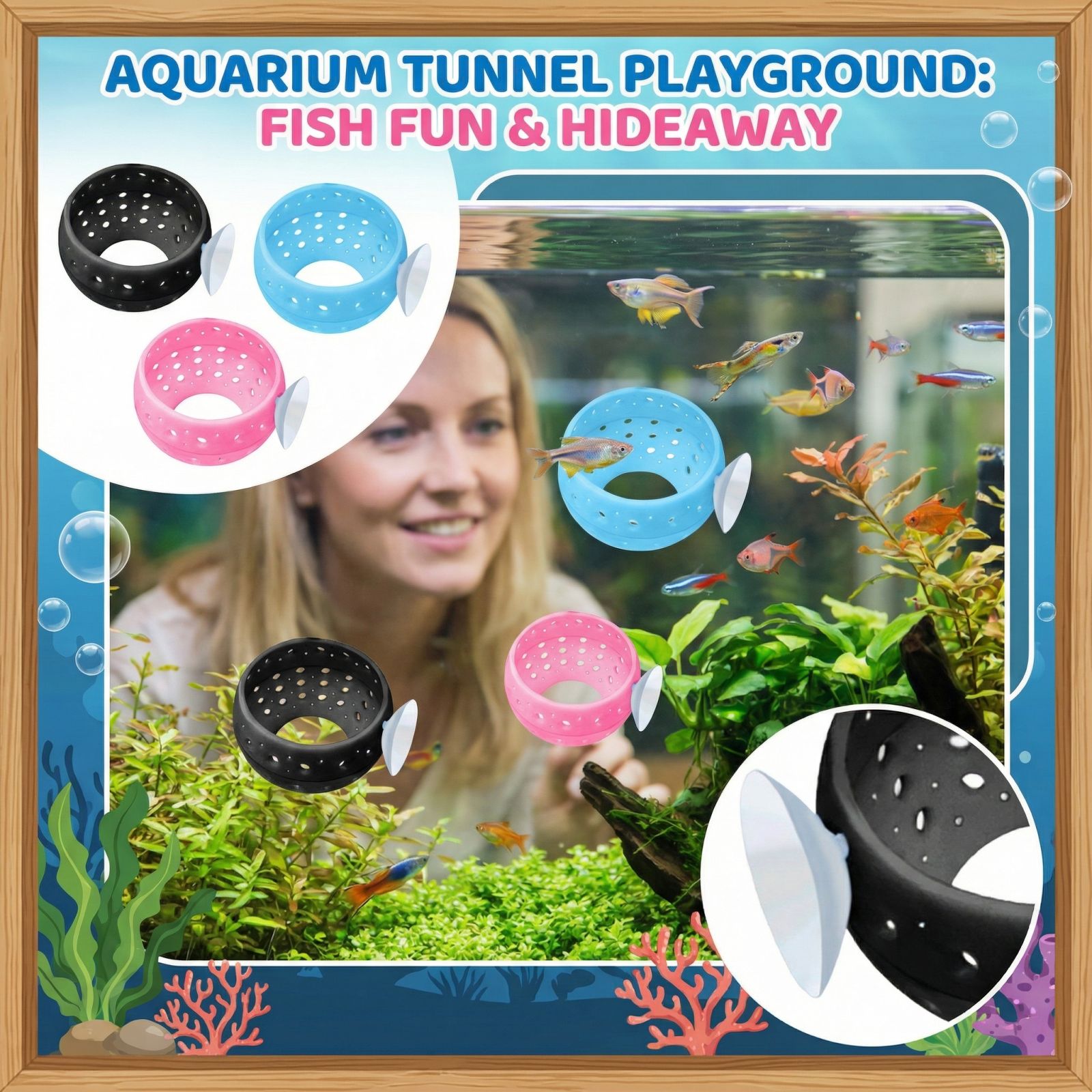 ベタ用電球型隠れ家トンネル水槽魚隠れ家（吸盤付き）-エビ用洞 - Aquarium Fish Hideout のレビューと価格