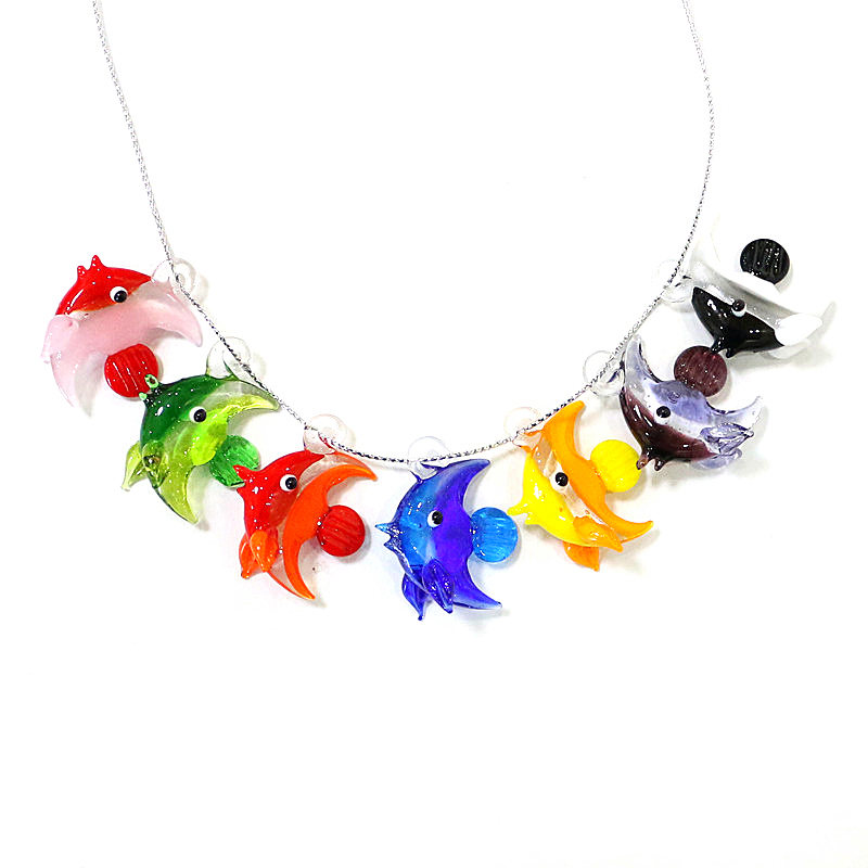 2ピース入りミニチュアの海洋动物の小像ペンダントかわいいガラ - Aquarium Mini Fish のレビューと価格