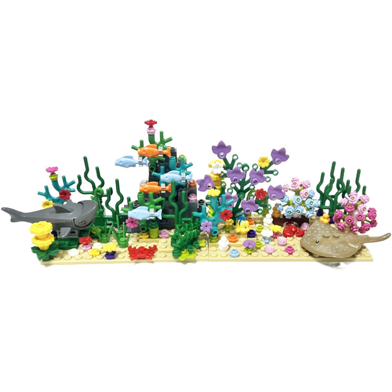 シティ MOC 水族館水中世界植物シーン観賞サメ悪魔魚ビルデ - Aquarium Fish Shark のレビューと価格