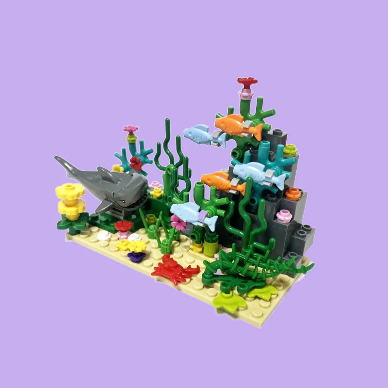 シティ MOC 水族館水中世界植物シーン観賞サメ悪魔魚ビルデ - Aquarium Fish Shark のレビューと価格
